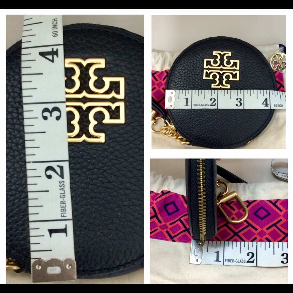 ✨Authentic Tory Burch Britten Coin Purse Key Fob Rare Black Leather - Picture 11 of 11